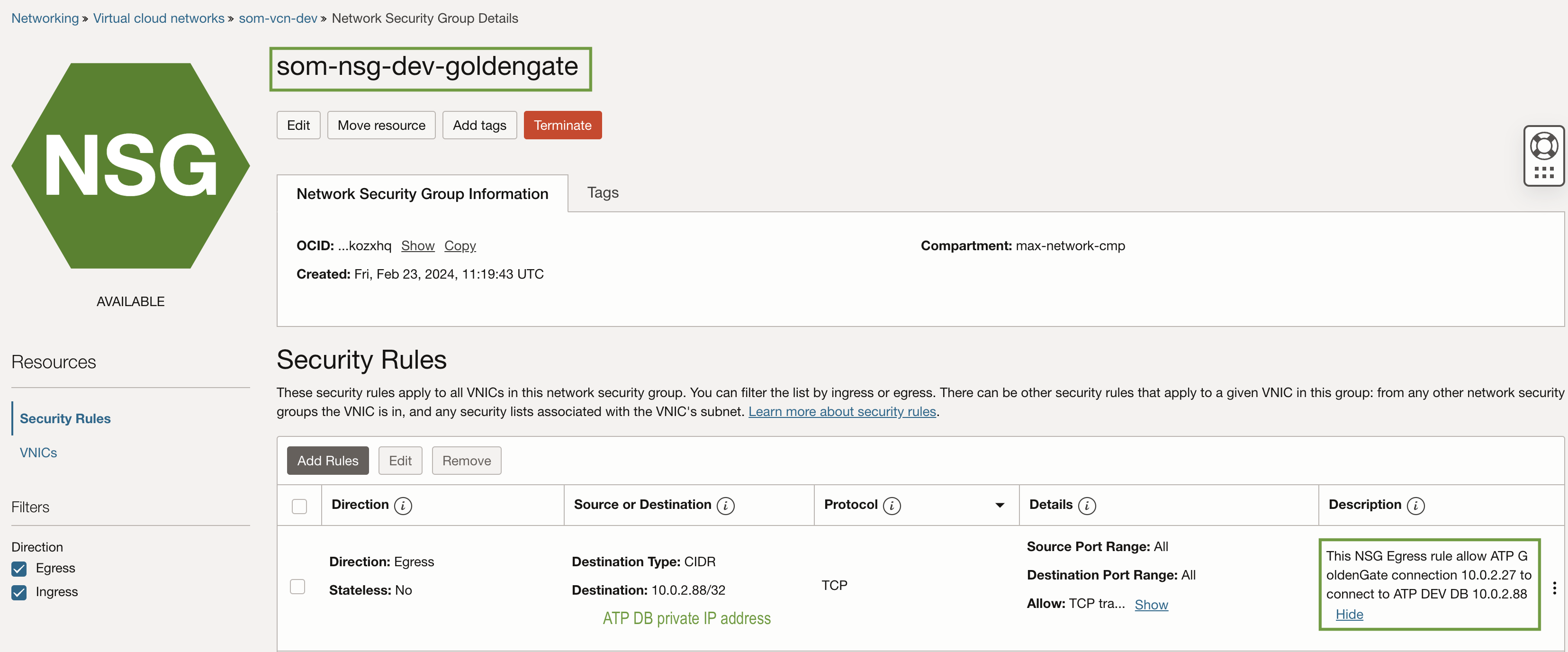Egress for GG connection