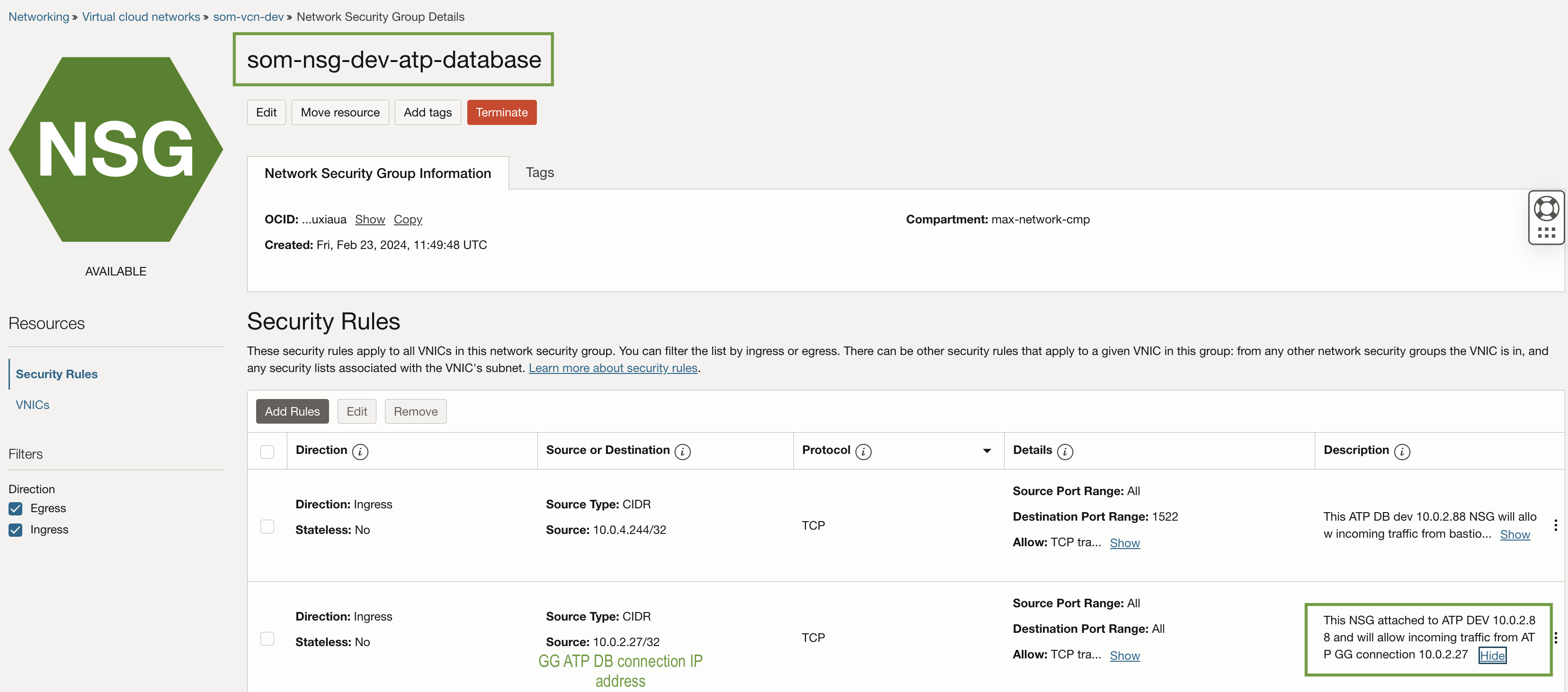 Ingress GG connection