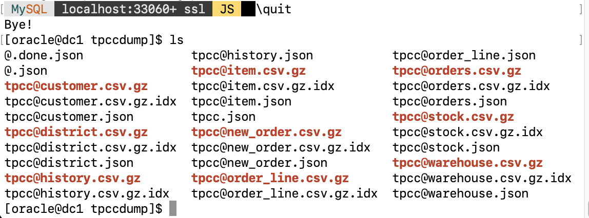 util.dumpSchemas output