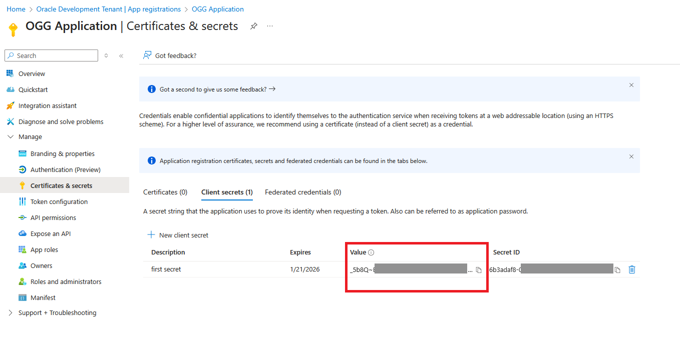 Create Client Secret