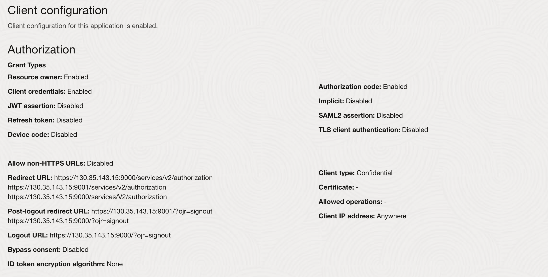 Client Configuration