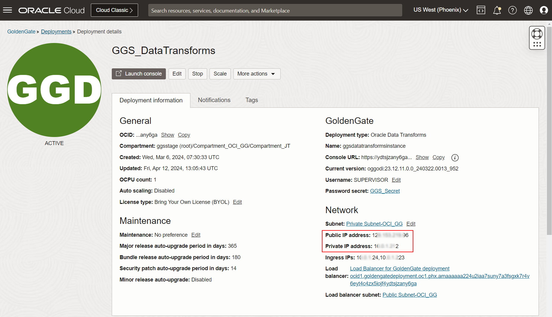 Data Transforms Deployment Details