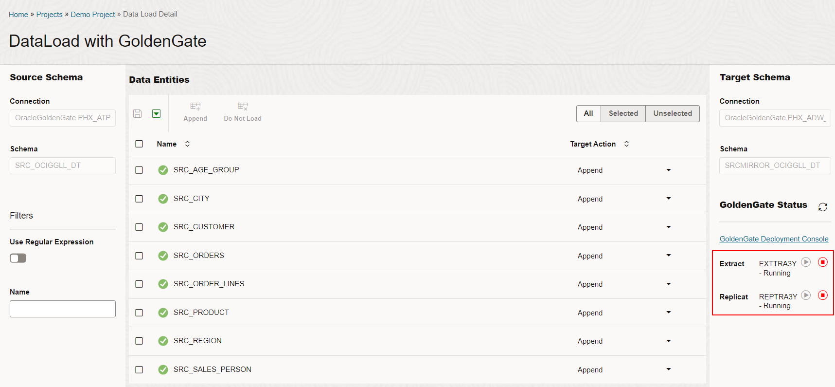 Controling GoldenGate processes in Data Load