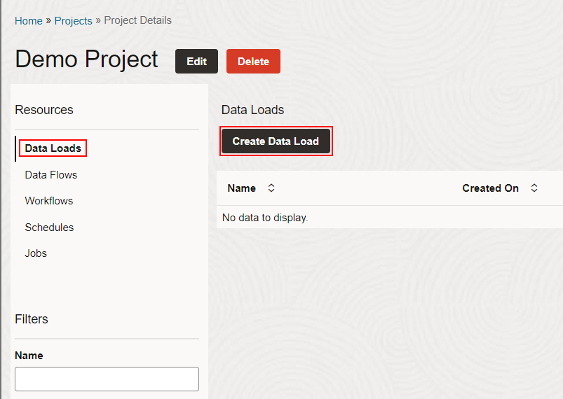 Data Transforms - Create Data Load
