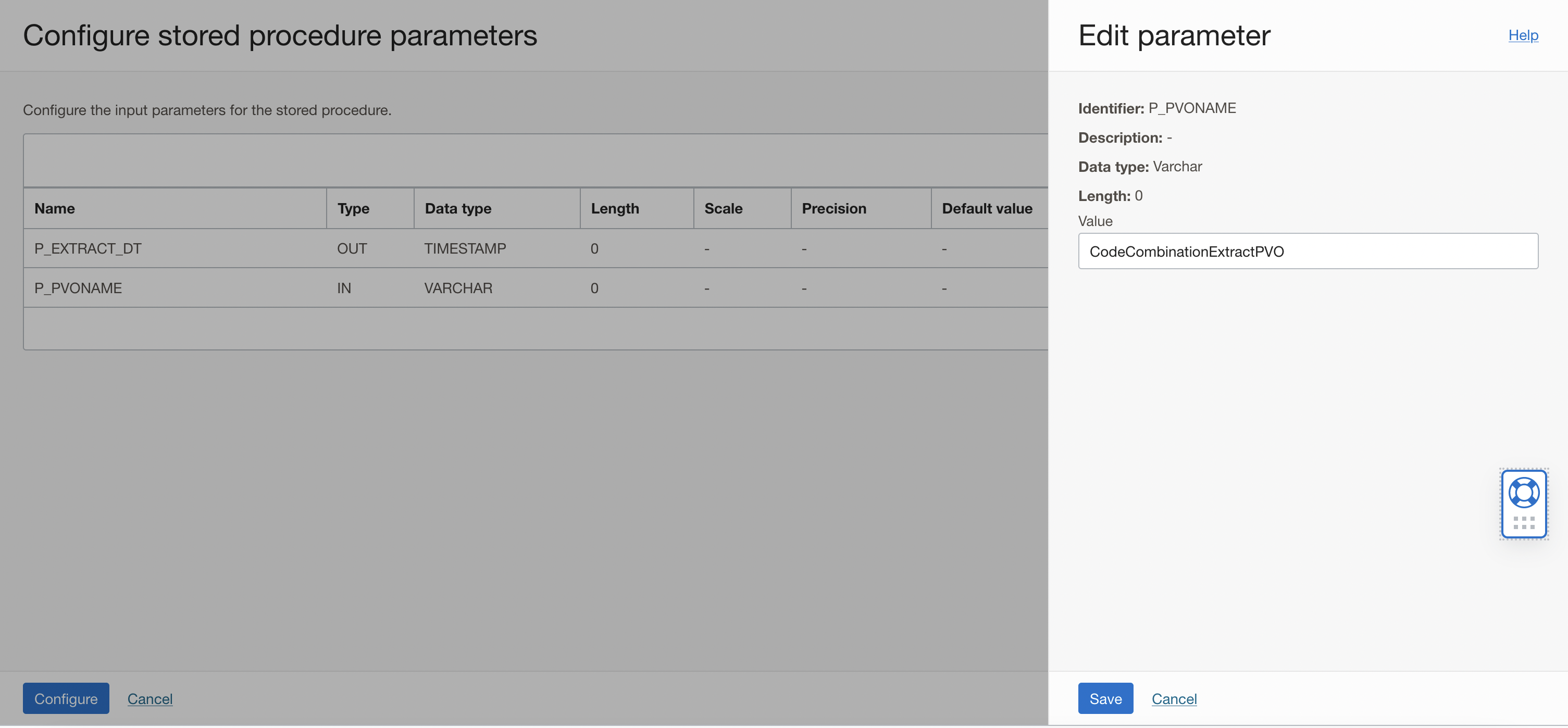 Enter input parameter value for P_PVO_NAME