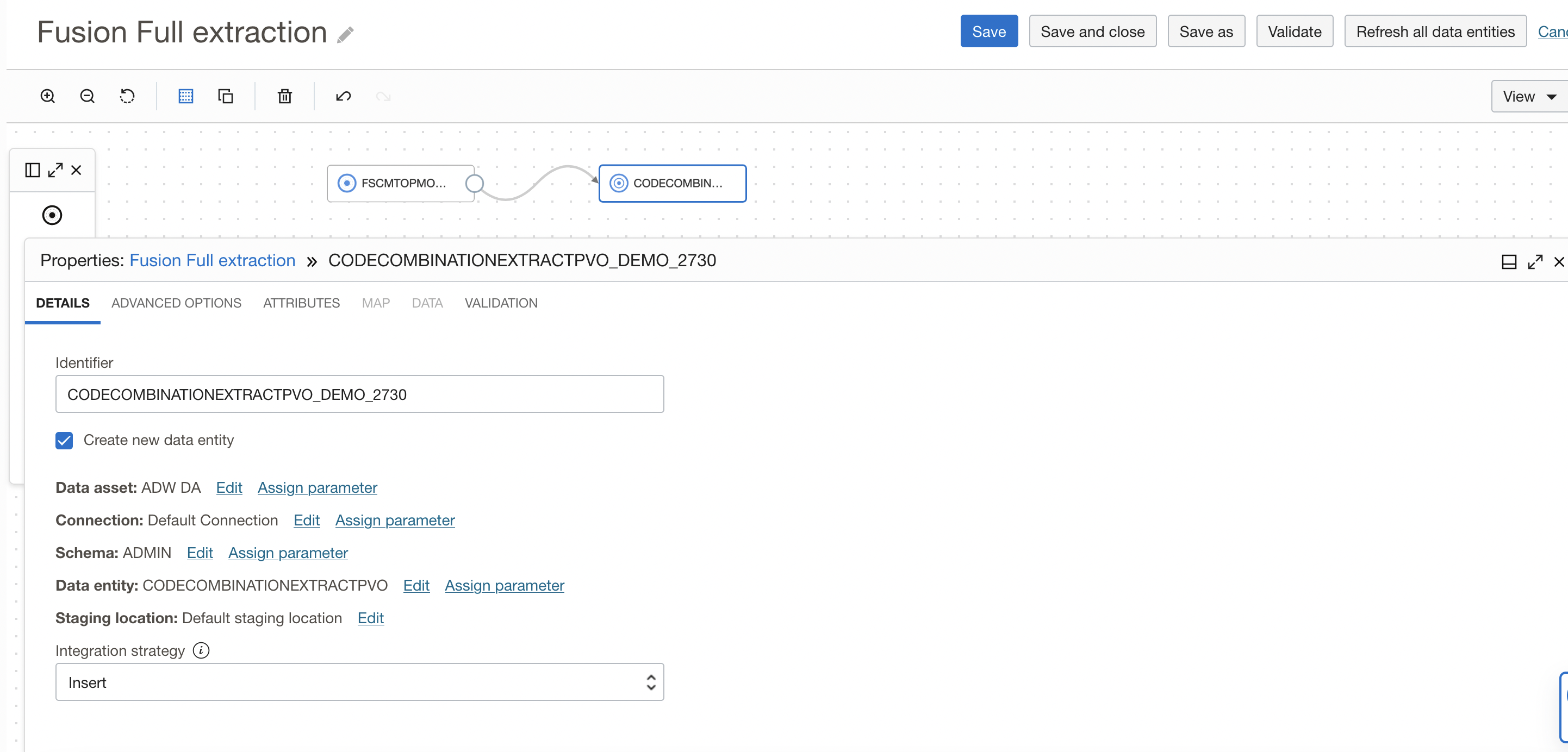 Target operator configuration
