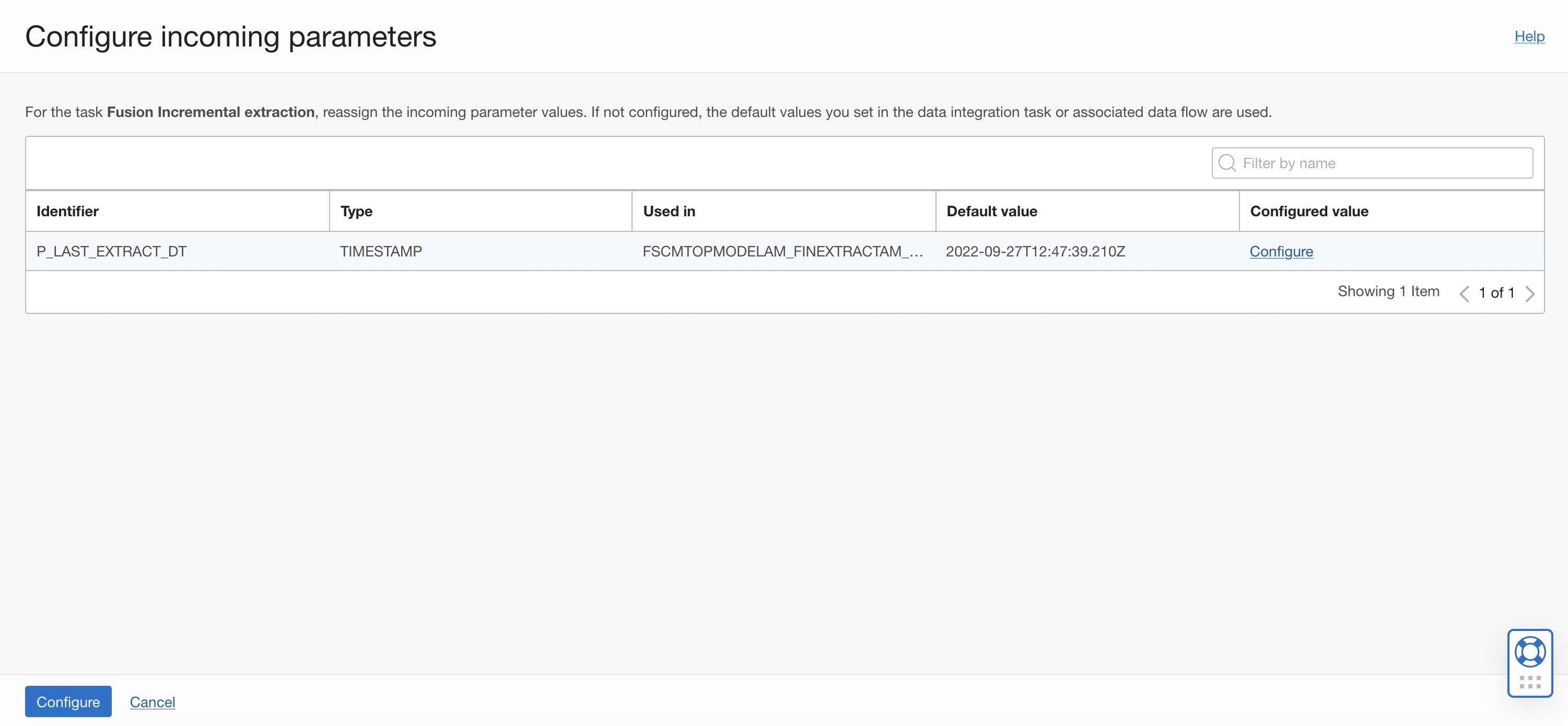 Configure Incoming Parameters of Integration task
