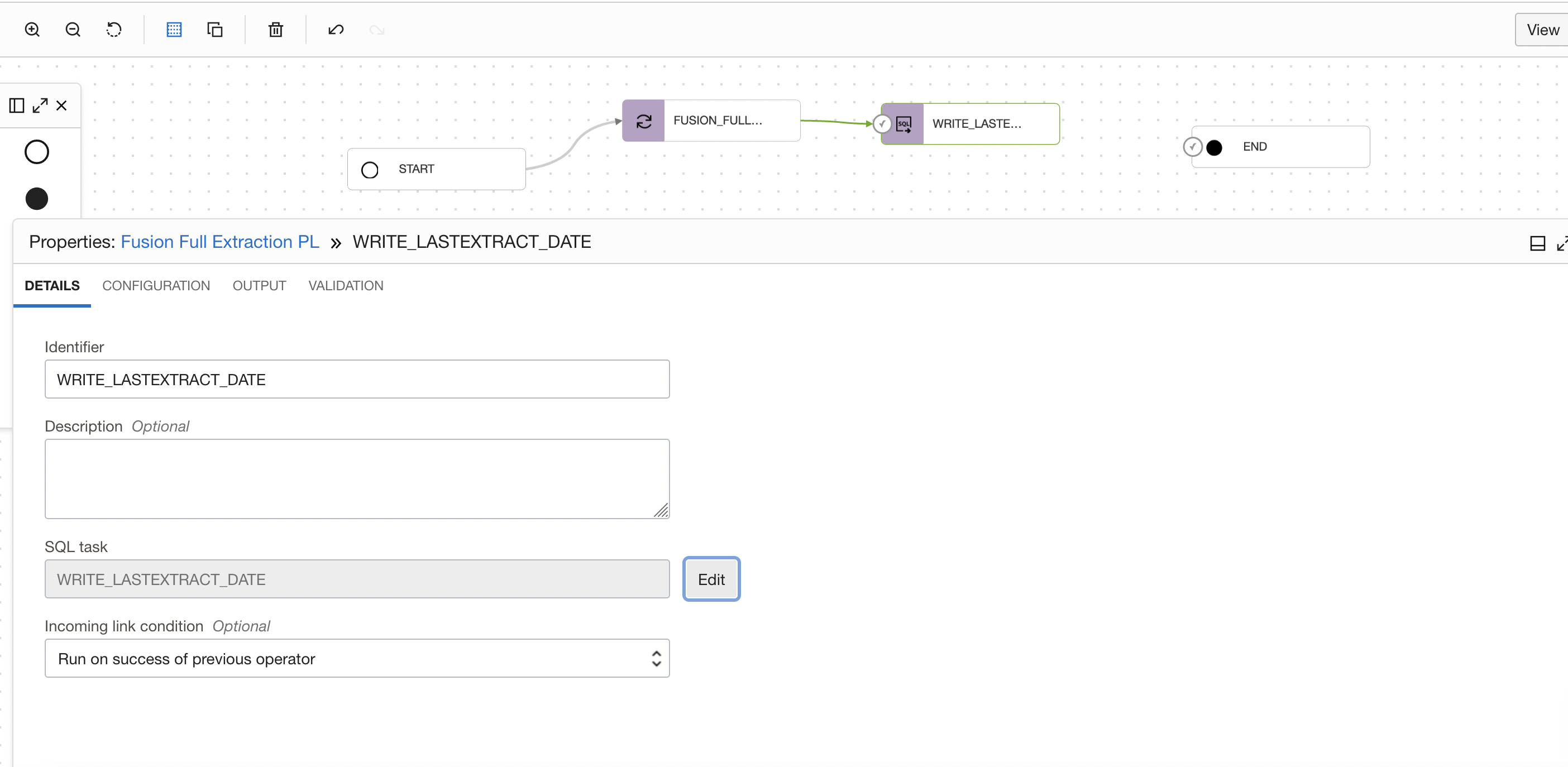 SQL Task selection in pipeline