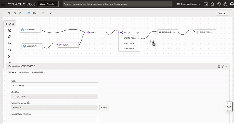 Figure 7: Use Expression operator to create derived fields to insert new version of existing records