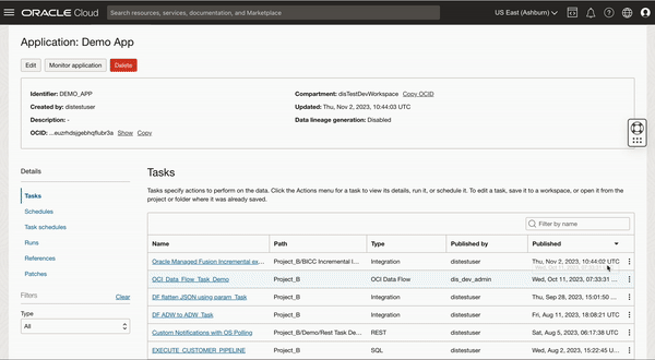 Figure 9: Task schedule creation to schedule another VO for extraction