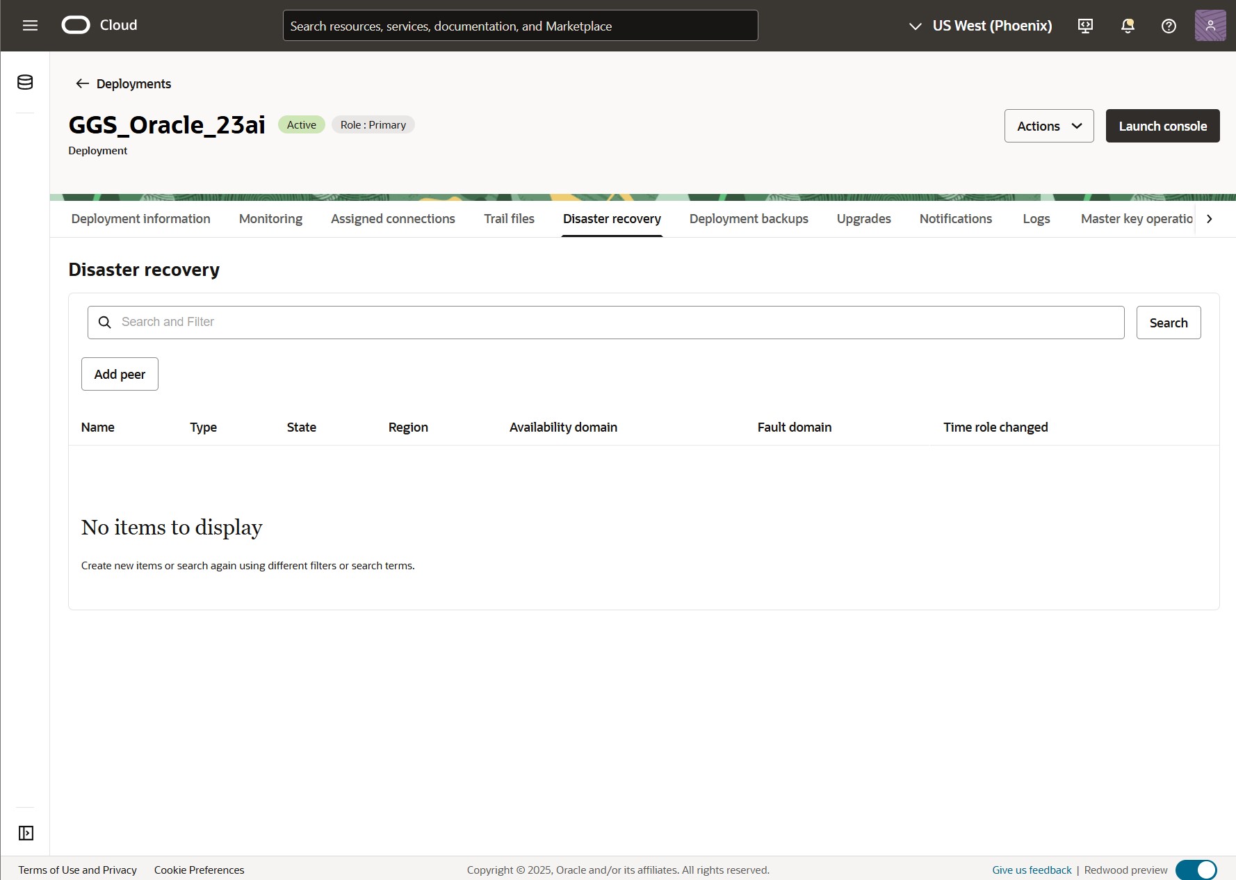 Disaster recovery page
