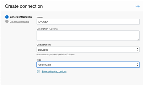 Create GGSA Connection 1