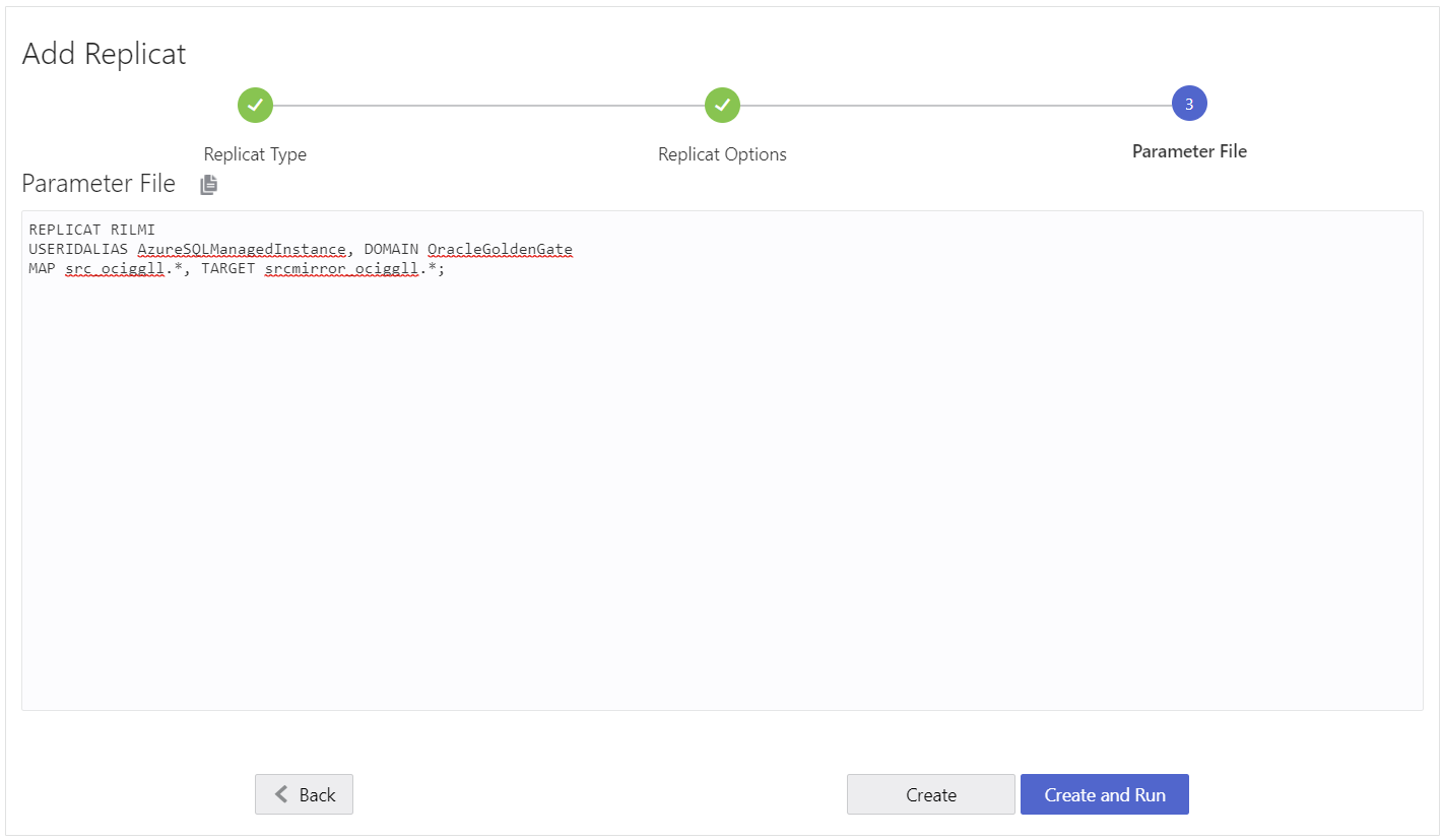 Replicat Parameter File
