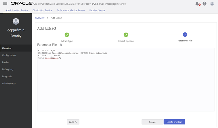 Initial Load Extract Parameters
