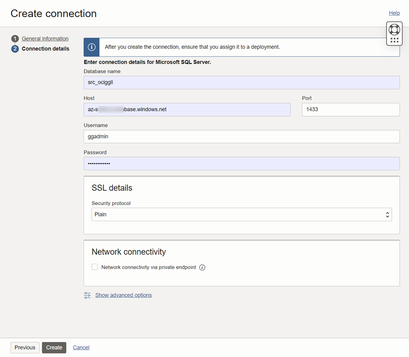 Azure SQL Connection Creation 2