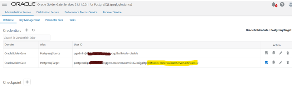 GoldenGate Console - Admin Service