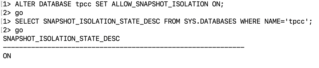 Enable snapshot isolation