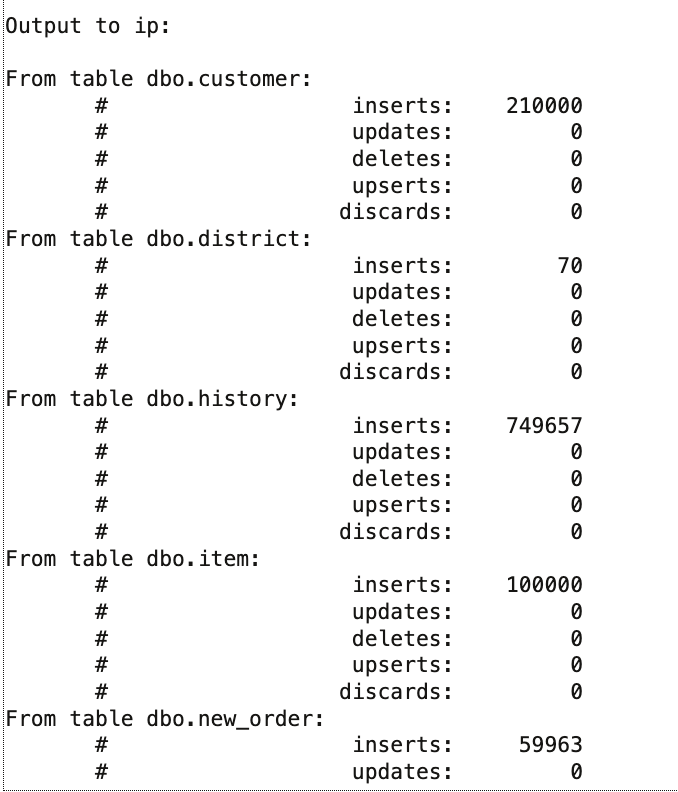 Initial Load Extract final stats