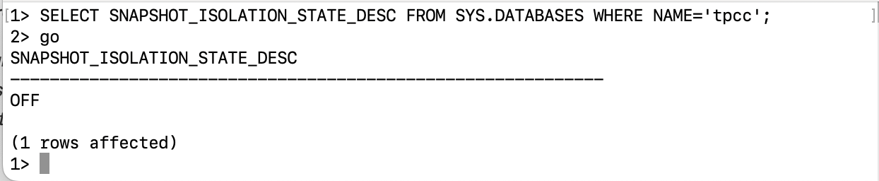 Snapshot isolation query