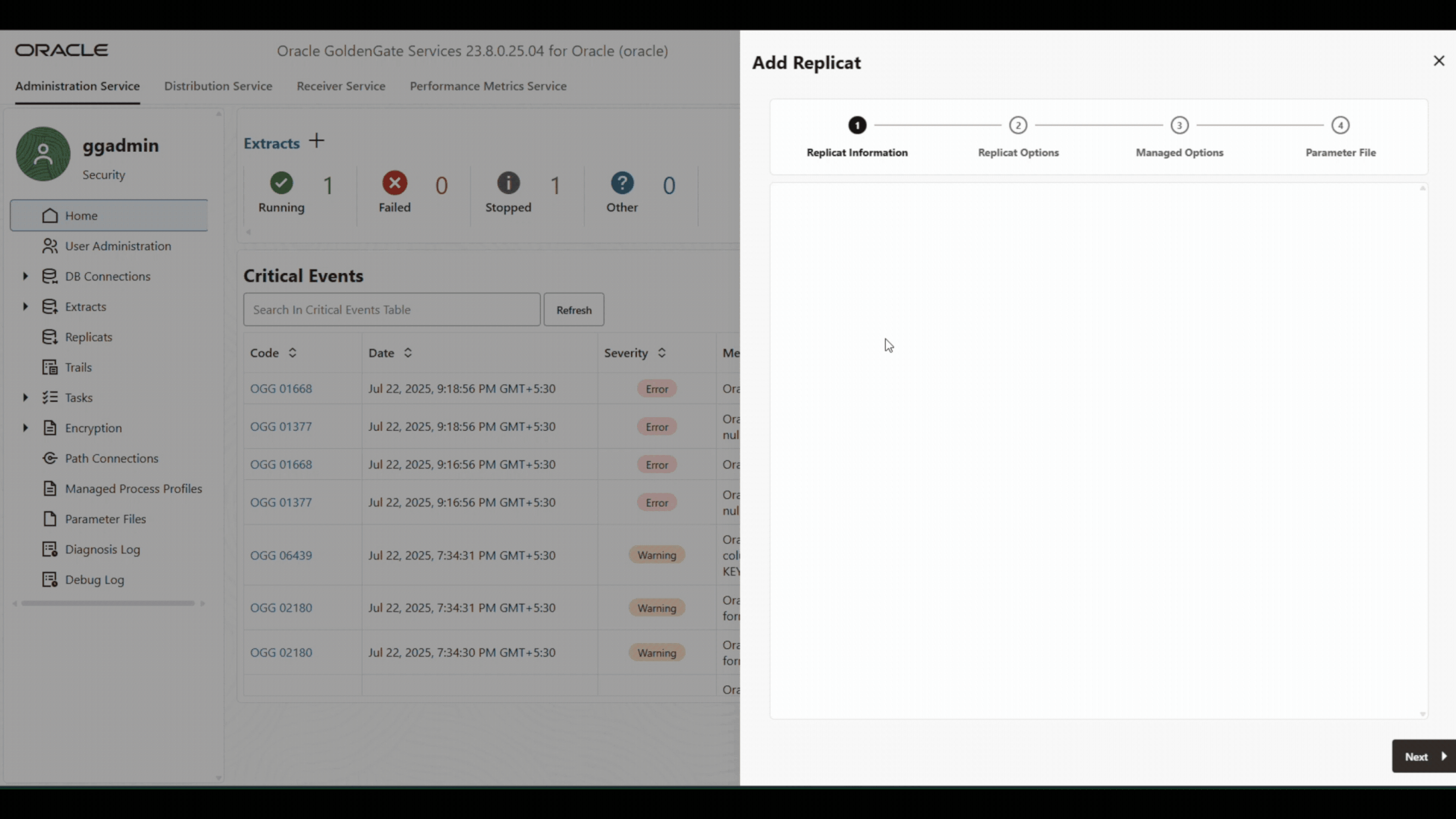 Image 11 : Initial Load Replicat
