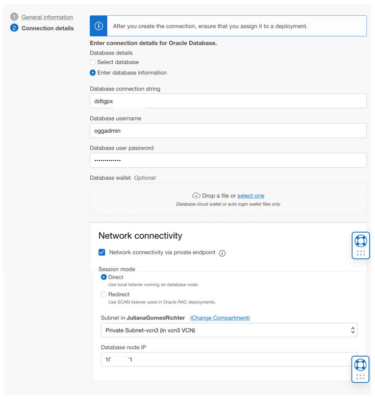 Connection creation - second screen
