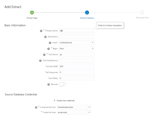 Extract creation - third screen