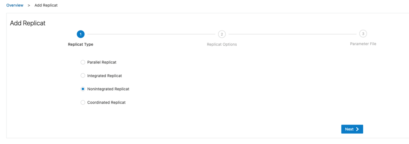 Add Replicat - Step 1