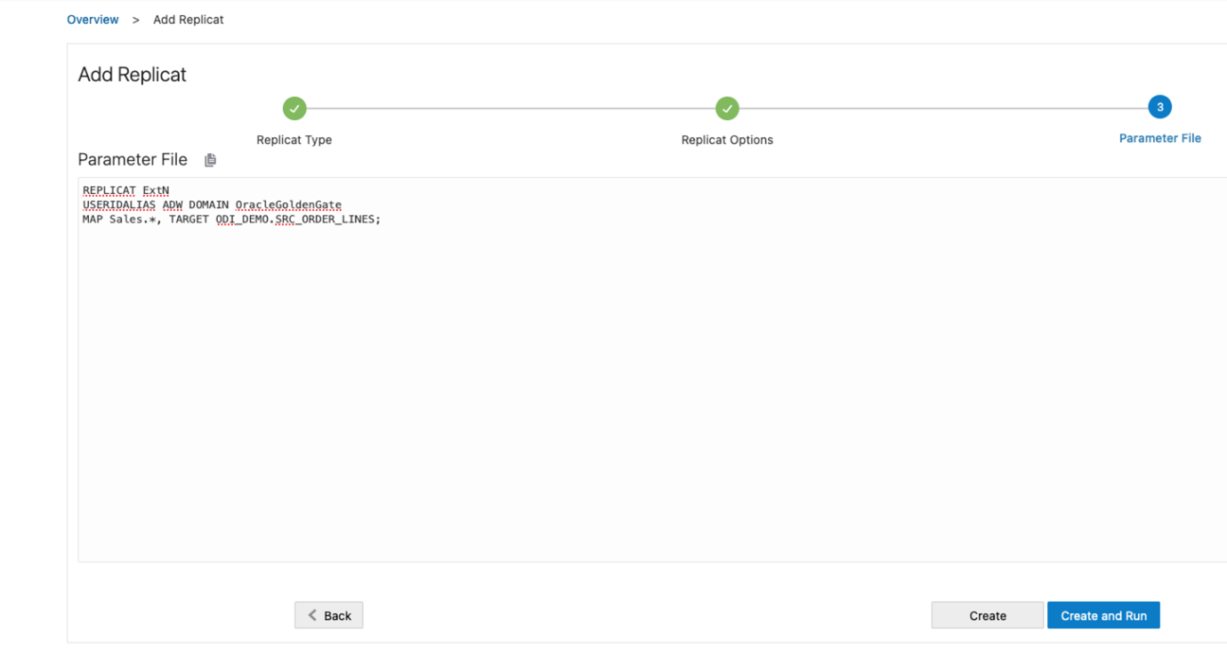 Add Replicat - Step 3