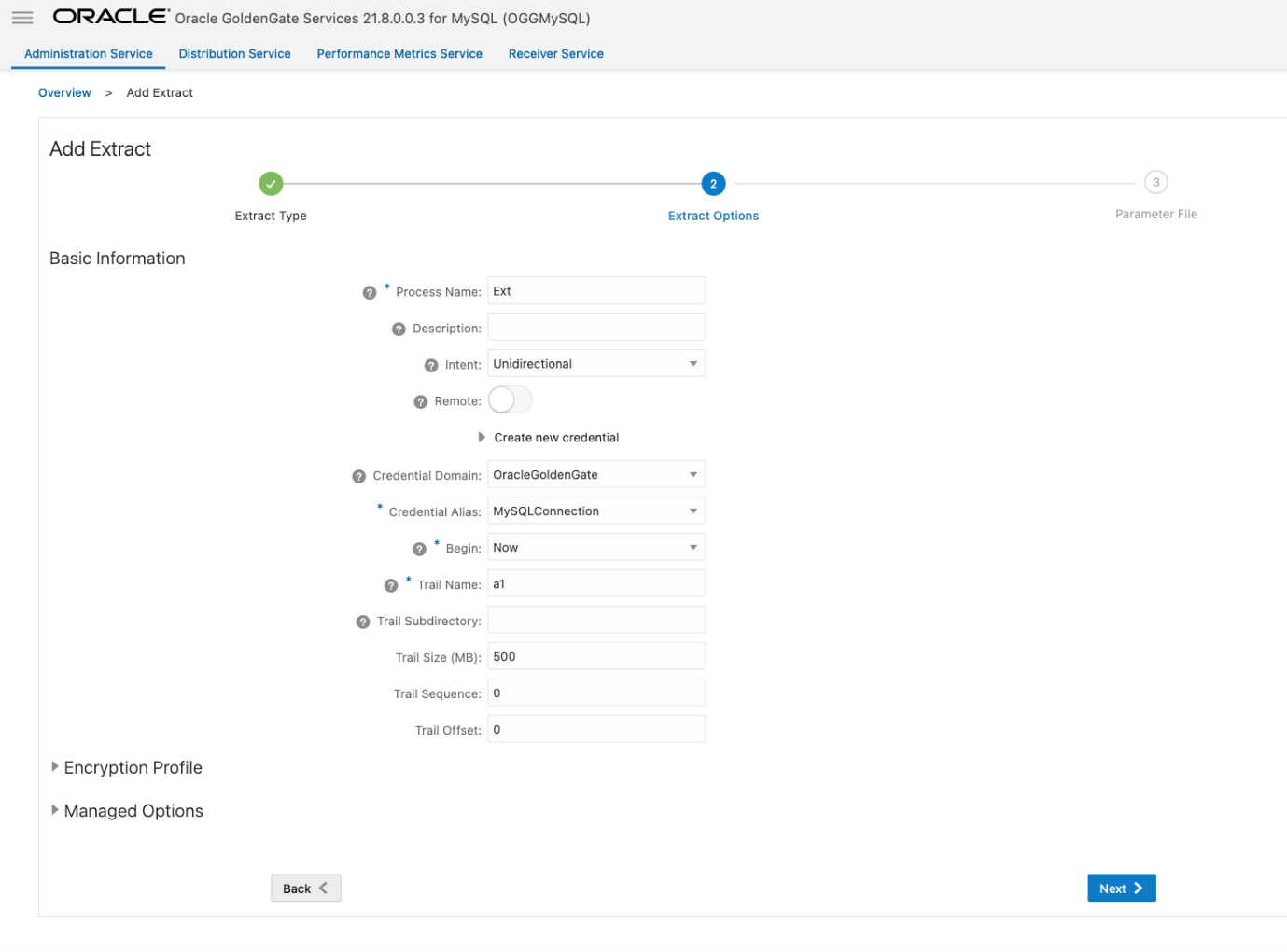 Add Extract - Step 2