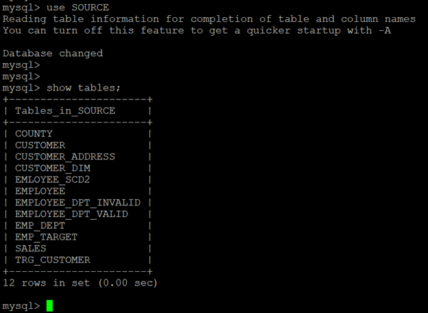 MySQL Tables