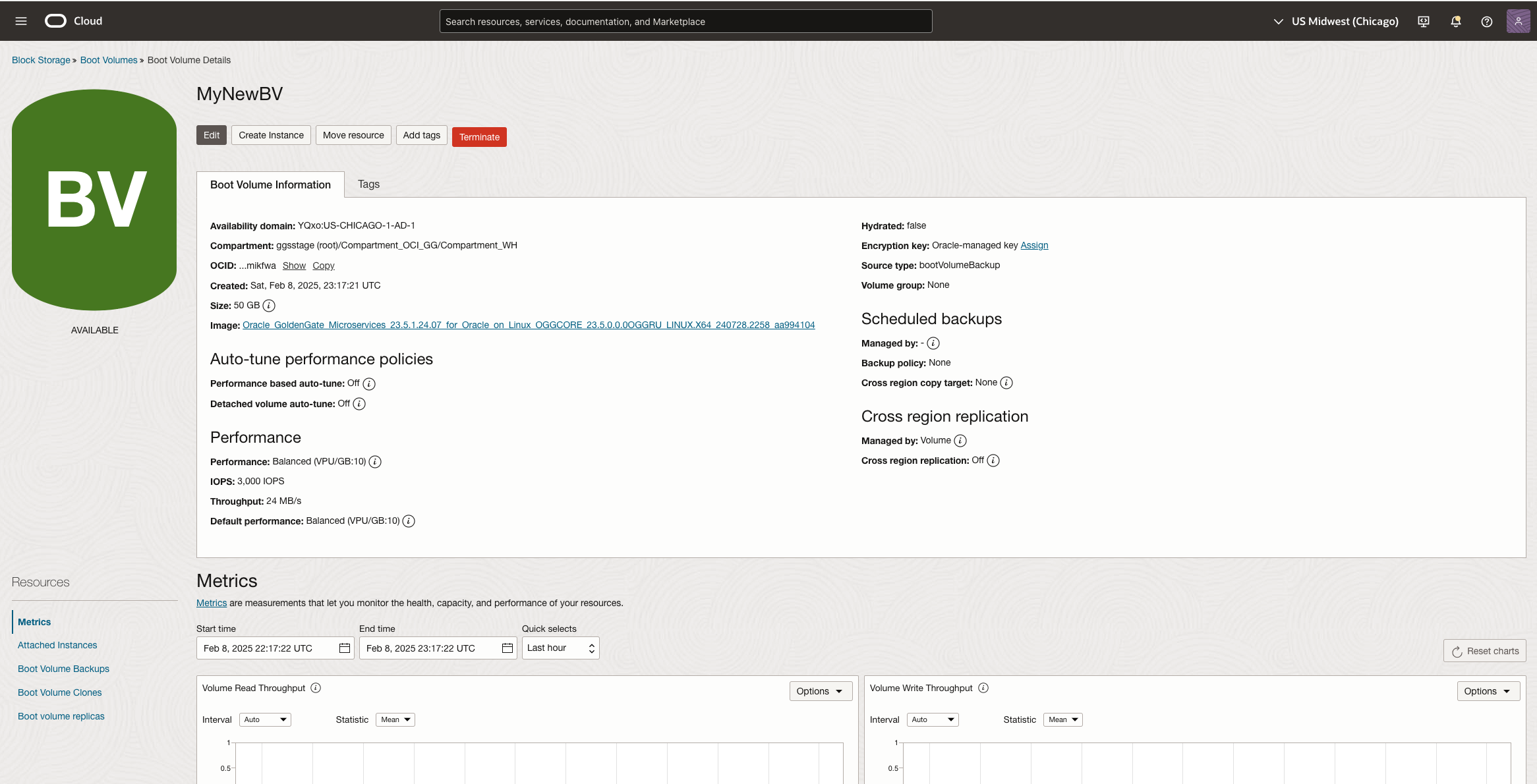 New Boot Volume Ready