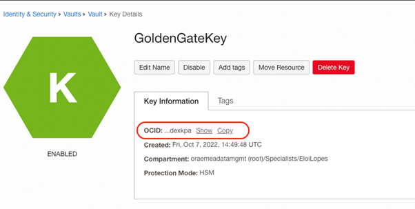 Copy Key OCI from OCI Vault