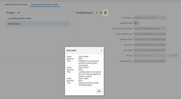 Successful Profile validation