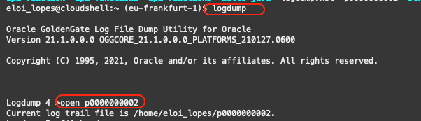 Starting logdump from Cloud Shell