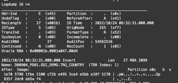 Encrypted Trail File content