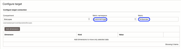 Target configuration in Service connector
