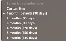 Log retention settings