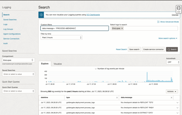 Using filters in OCI Logging
