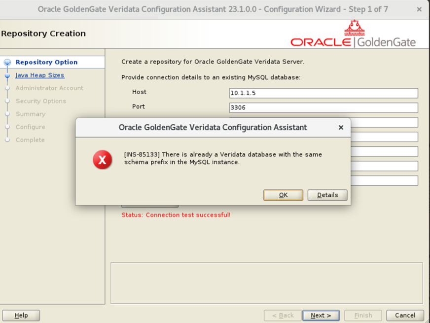 Figure 3 : Shared Repository Error