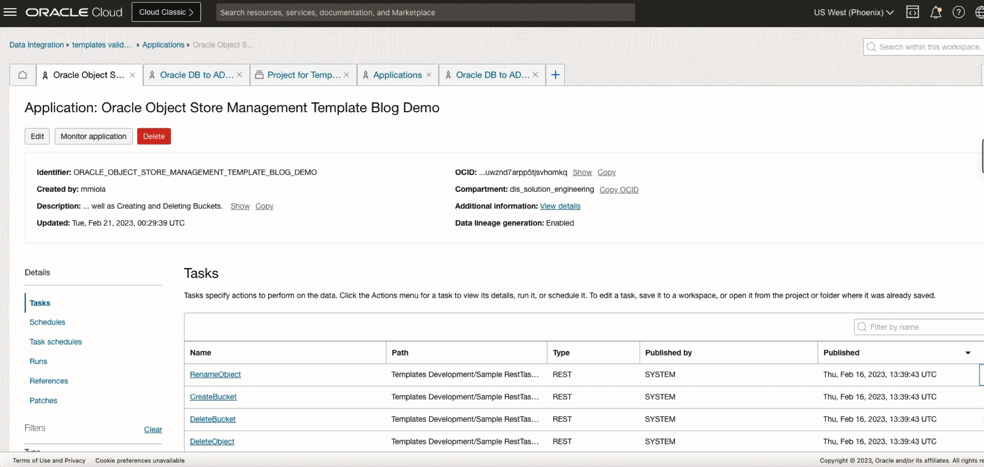 RenameObject task executed by passing the parameters