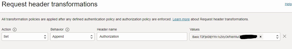 Request header transformation details