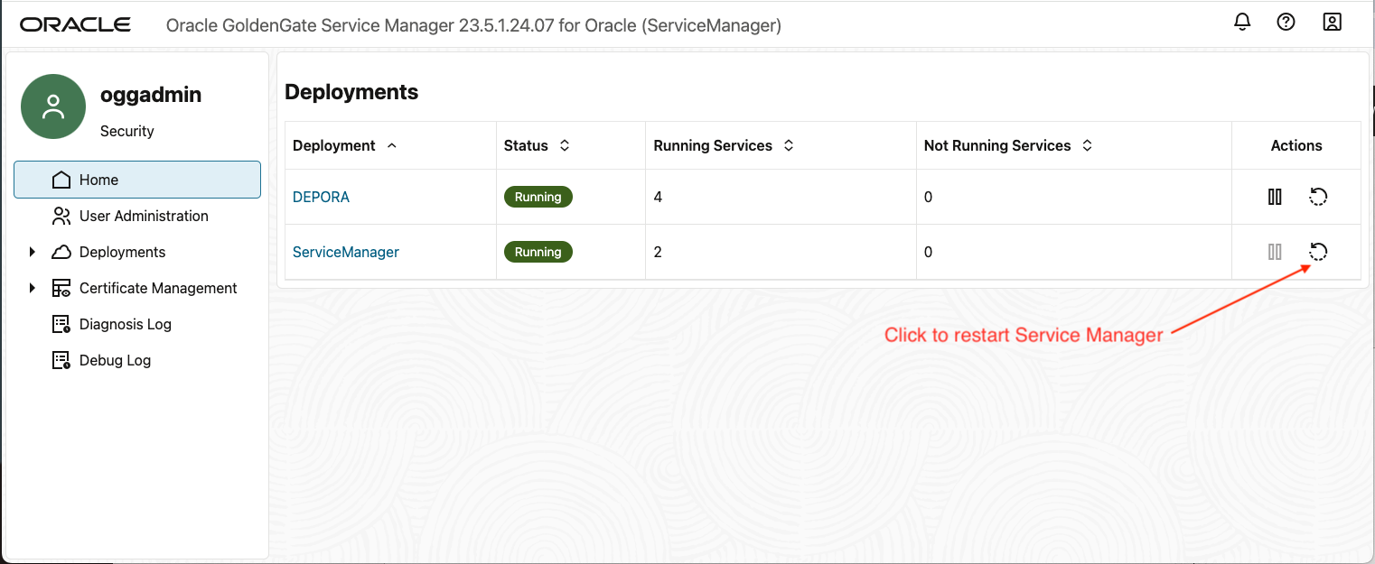 Restart Service Manager