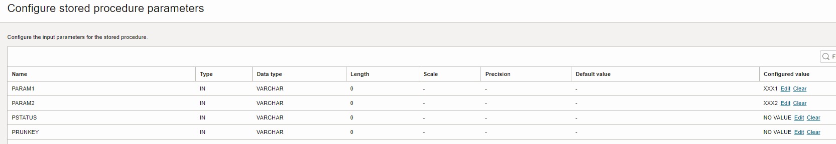 Configure Stored Procedure Parameters