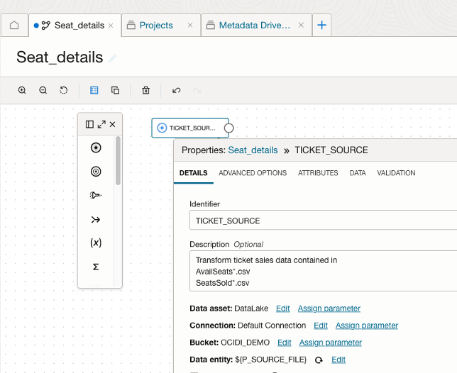 Seat details Source Operator - Ticket Source File