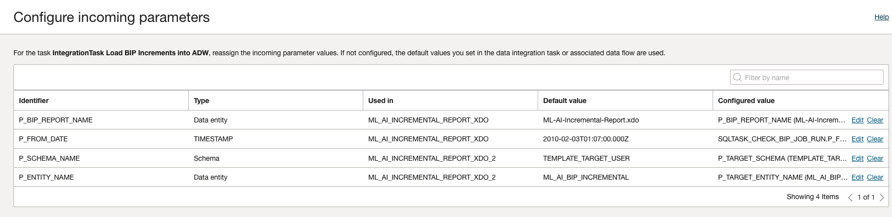 SQL Task Parameters