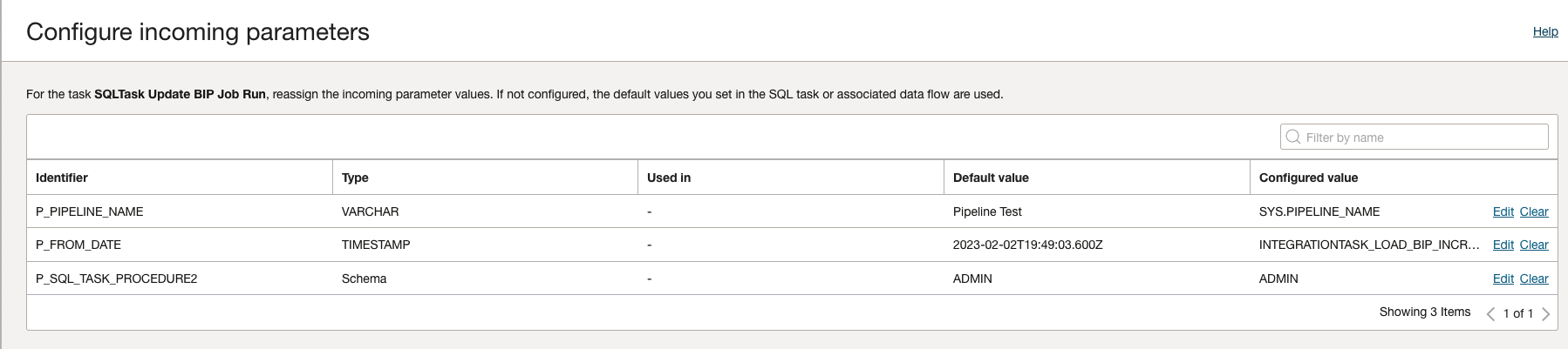 2ND SQL Task Parameters
