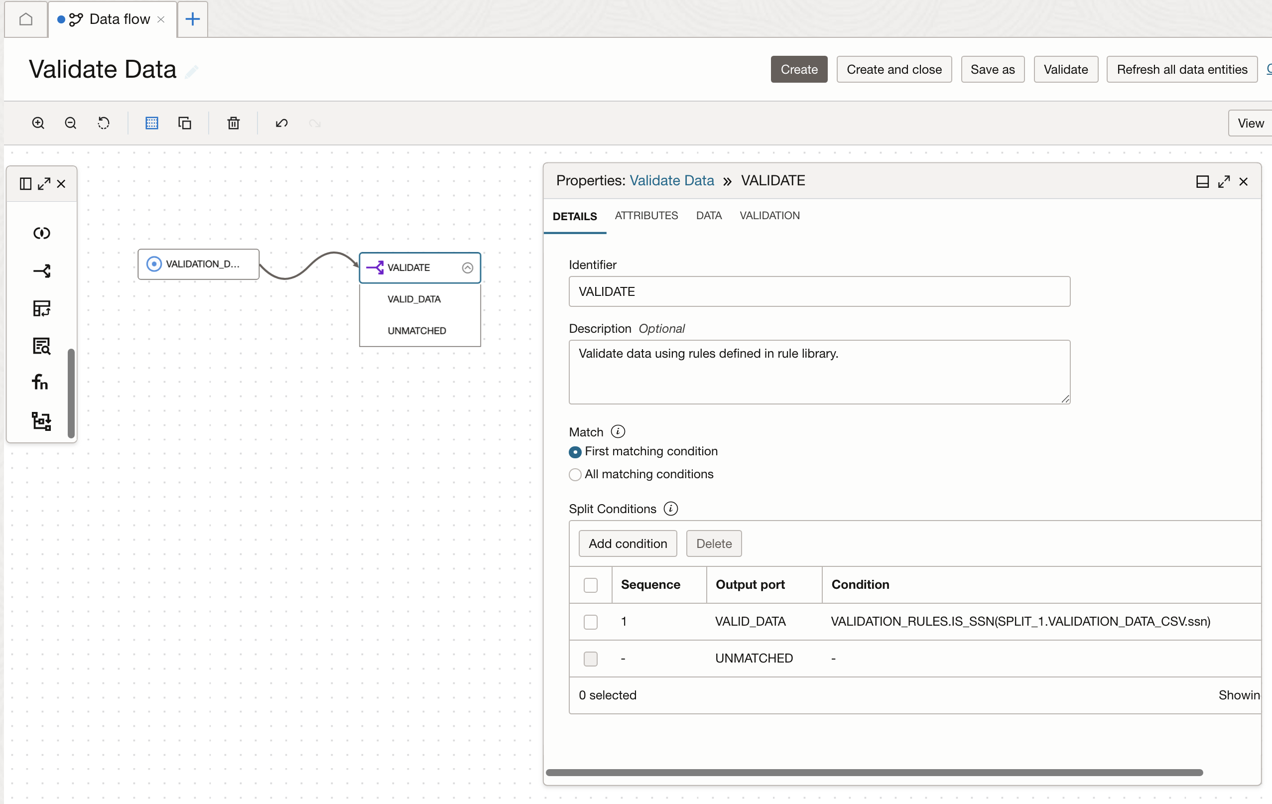 validate data in dataflow