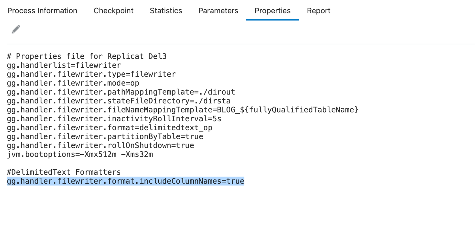 DelimitedText Formatter