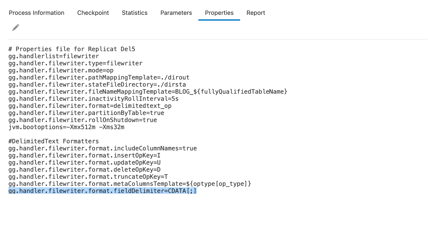 DelimitedText Formatter