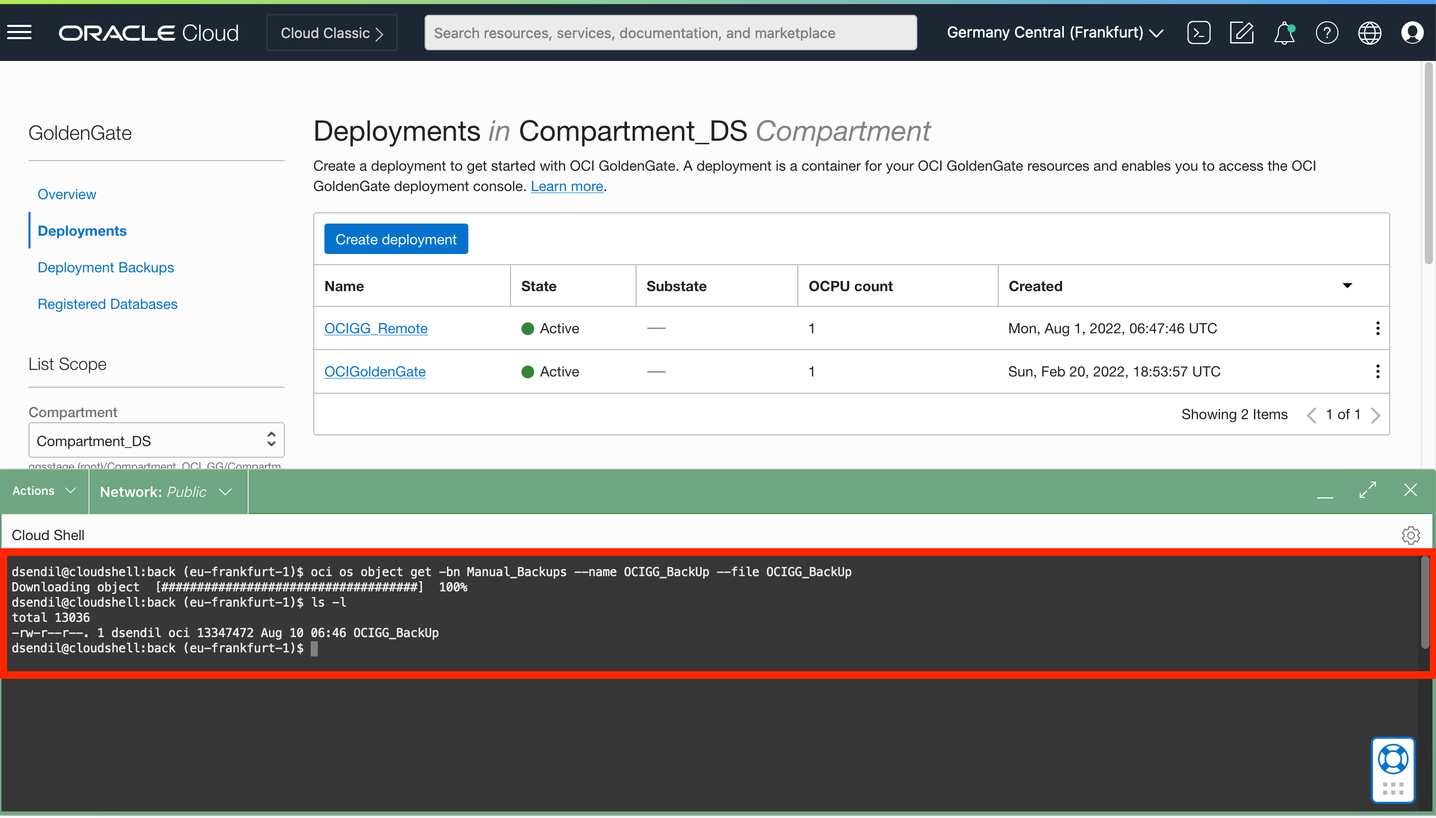 OCI GoldenGate Logdump